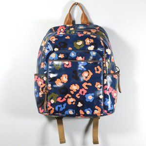 Fossil Keyper Coated Canvas Floral Midnight Blue School Backpack